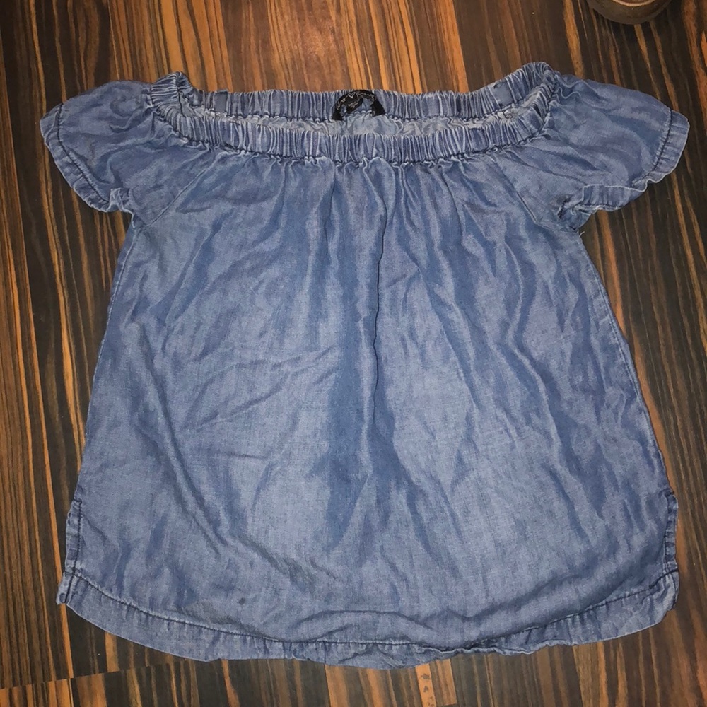 Denim off the shoulder top